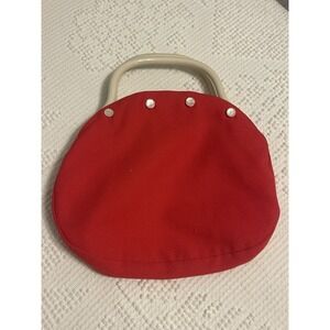 Vintage 1970's DeLanthe Interchangeable Handbag with Cream Lucite Handles